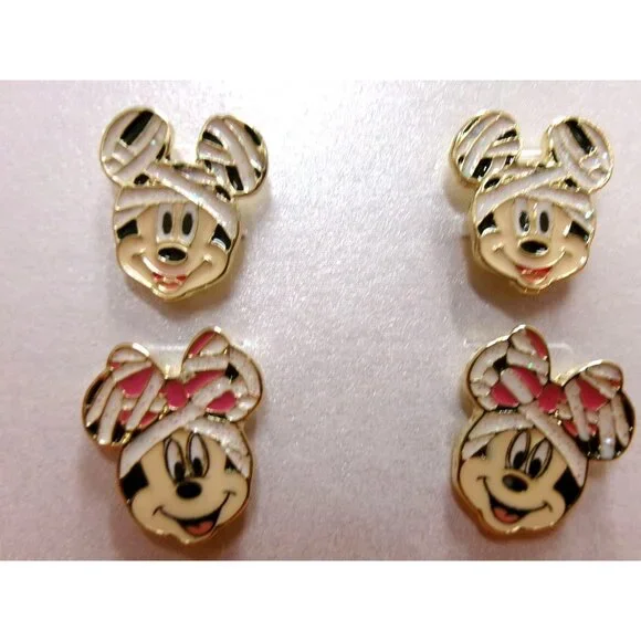 Disney X Baublebar Mickey & Minnie Halloween Mummy Stud Earrings - Picture 2 of 4
